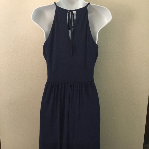 LOFT Blue Knit Halter Dress NWT - Picture 7 of 8